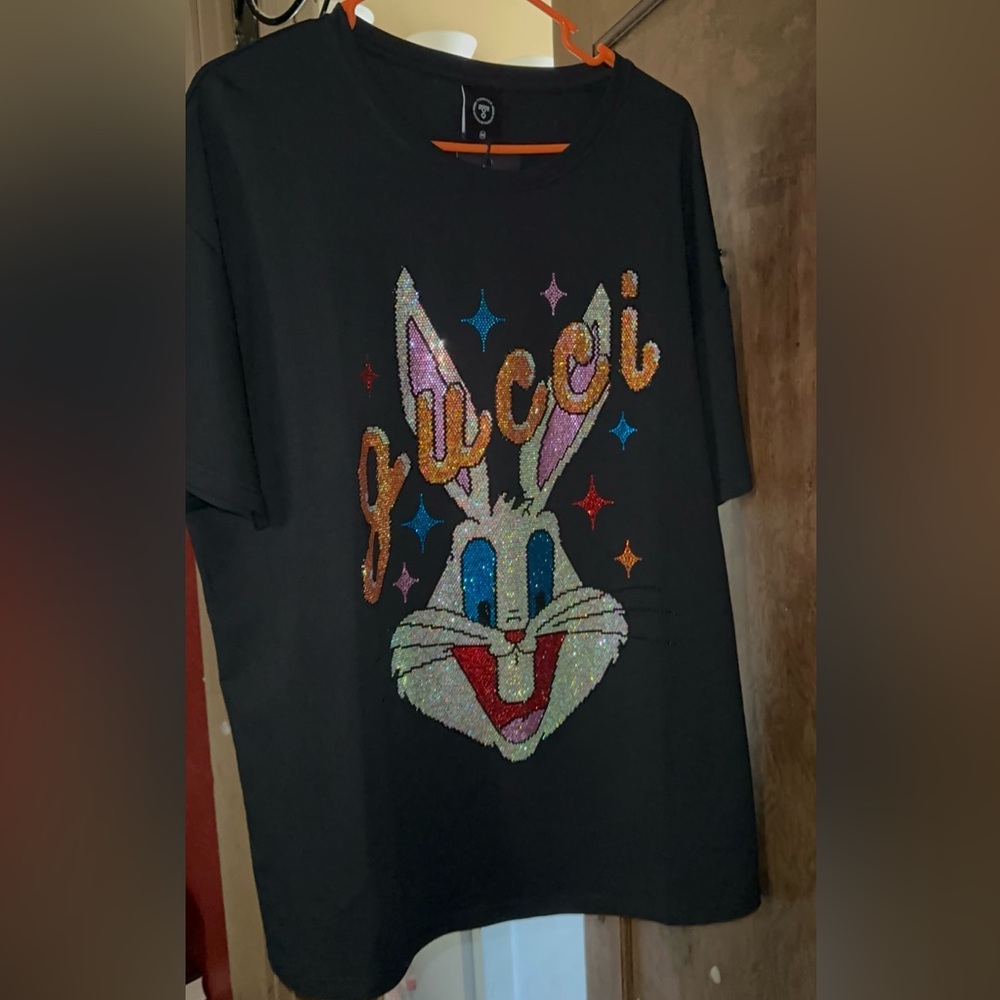Colorful Bugs Bunny Graphic Tee Bling bling
